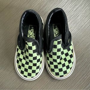 Glow in the Dark Checkered VANS Slip Ons